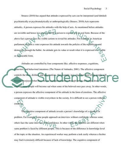 Social Psychology: The Nature of Attitudes