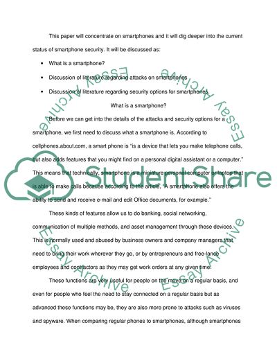 Smartphones and the Security of the Data in Them