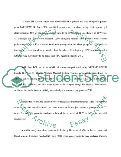 The Relation of HPV and Breast Cancer: the Definitive Effect of HPV