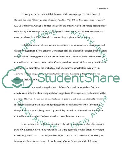 Tyler Cowens Creative Destruction