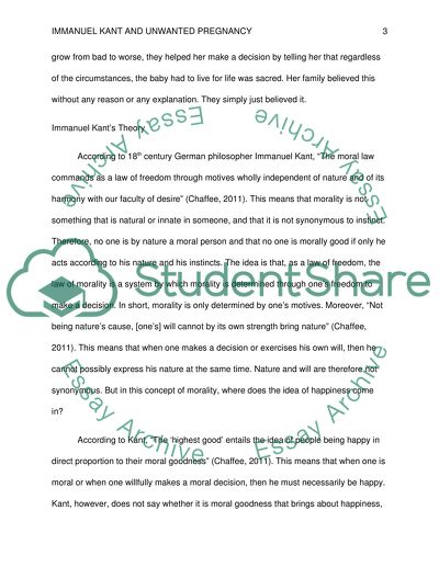 Immanuel Kant and Unwanted Pregnancy