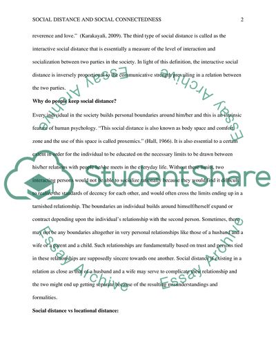 Social distance and social connectedness