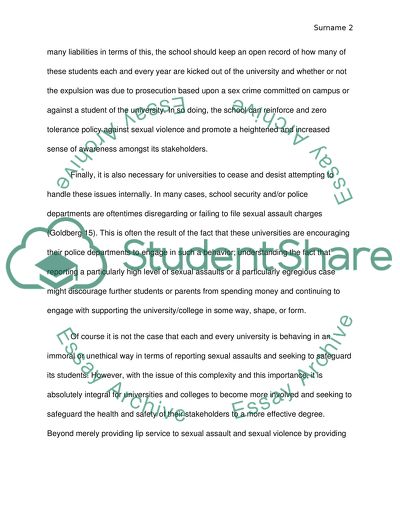 The Crisis of Campus Rape and Appropriate Response