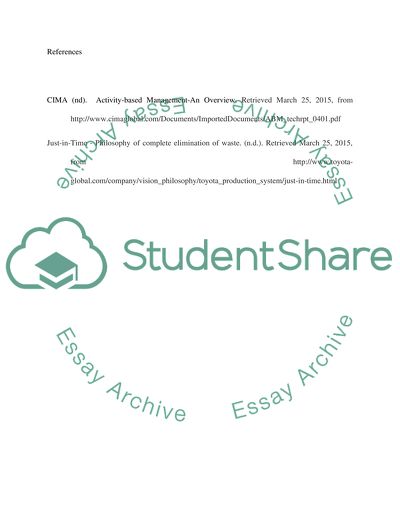 How Activity-Based Management Benefits from Just-in-Time Manufacturing