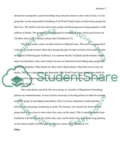 Counterterrorism Policy: Al-Qaeda