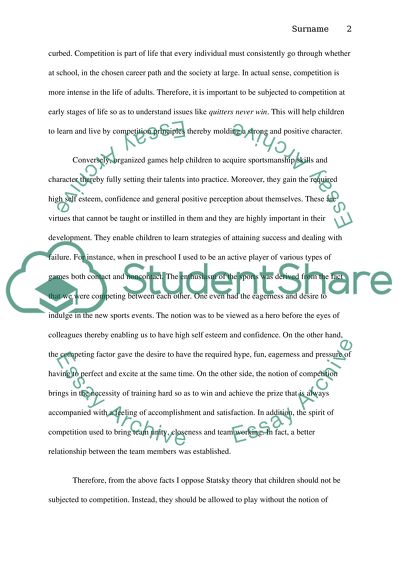 Summery Children Need to Play, Not Compete by Jessika Statsky