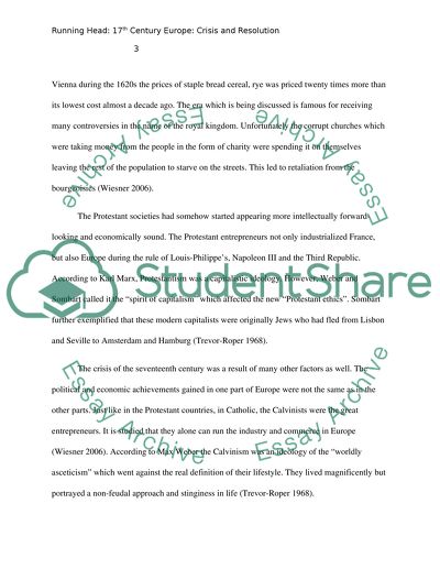 17th Century Europe: Crisis and Resolution