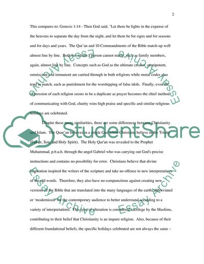 Compare/Contrast Christianity and Muslim