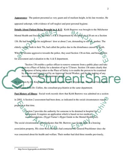 Preliminary Mental Health Examination