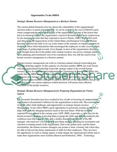 Current Global Economy Deterioration Presents Challenges And Opportunities For the Strategic Human Resource Management