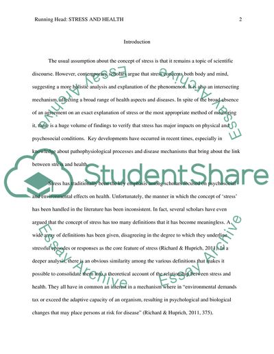 Stress as It Relates to Health