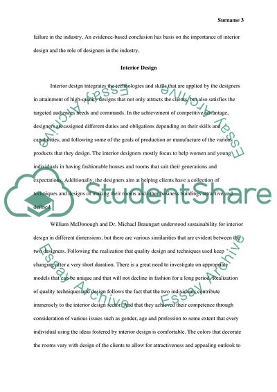 Interior Design and Sustainable Ethics Behaviours