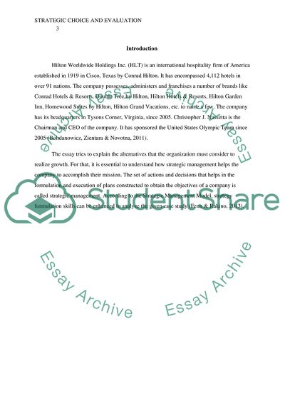 Strategic Choice and Evaluation