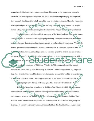 Literature analysis of Candides book and Death in Venice