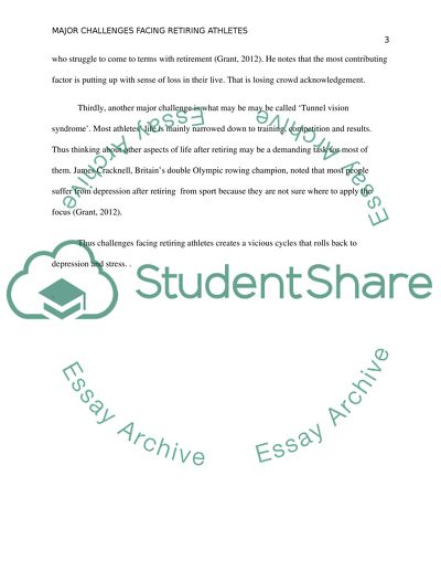 Major Challenges Facing Retiring Athletes