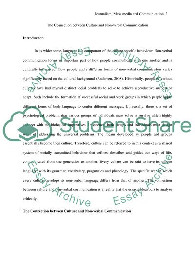 The Connection between Culture and Non-Verbal Communication