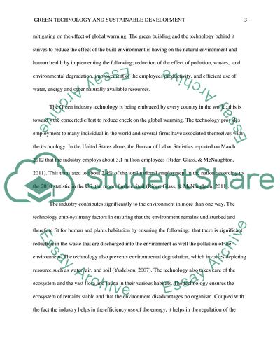 Green Technology against Global Warming