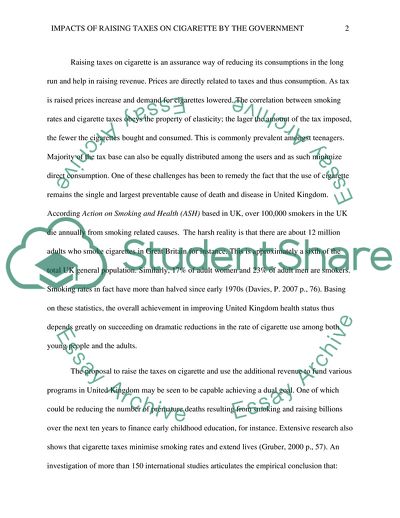 Raising Taxes on Cigarettes