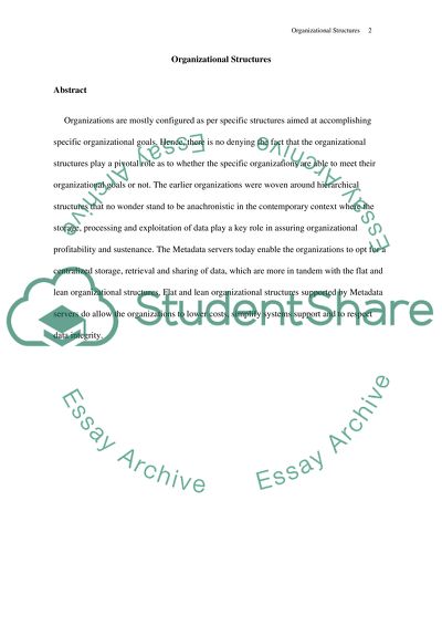 Organizational Structures in the Modern World