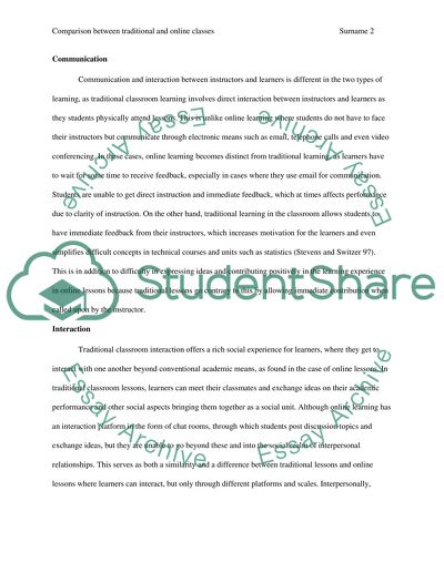 Comparison between traditional and online casses