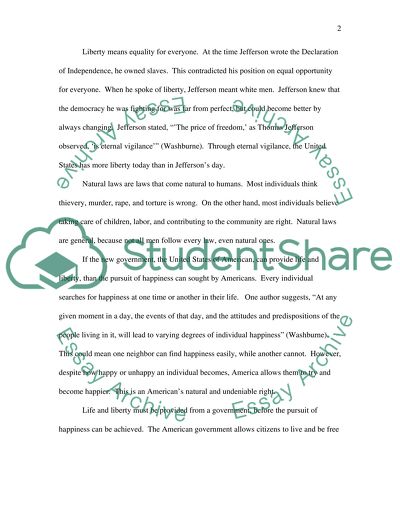 Jefferson Davis on pursuit for happiness