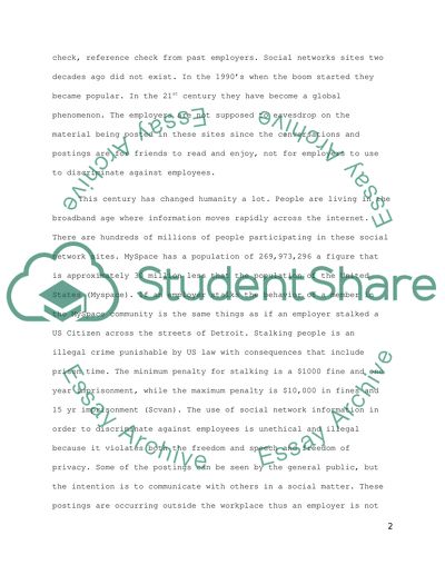 Employee Postings on Social Websites