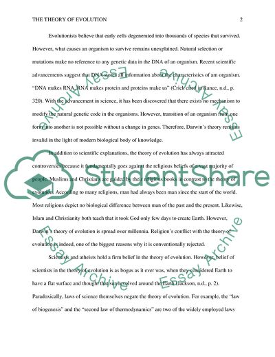 Theory of Evolution Analysis