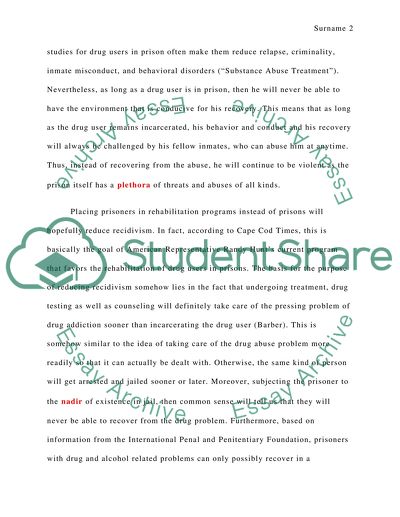 The Argument for the Rehabilitation of Drug Users