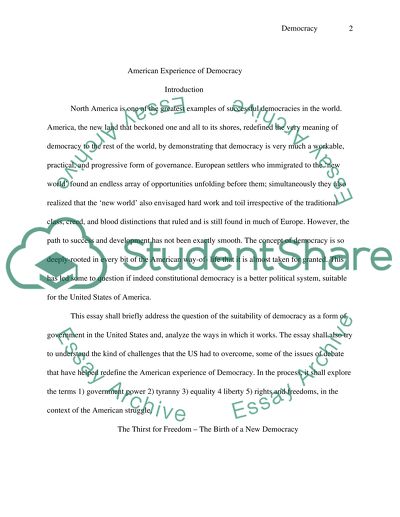 American Experience of Democracy