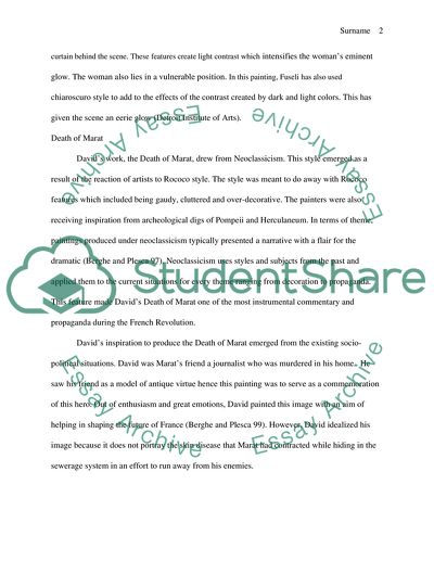 The Nightmare by Fuseli and Death of Marat by David