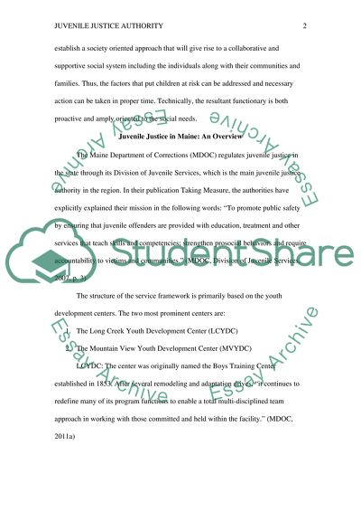 Juvenile Justice Authority in Maine