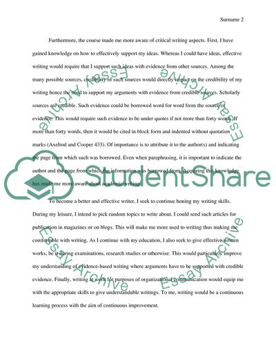 My Understanding as a Writer