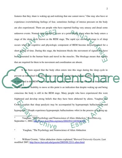 Using Psychological Disorders to Explain Alien Abductions