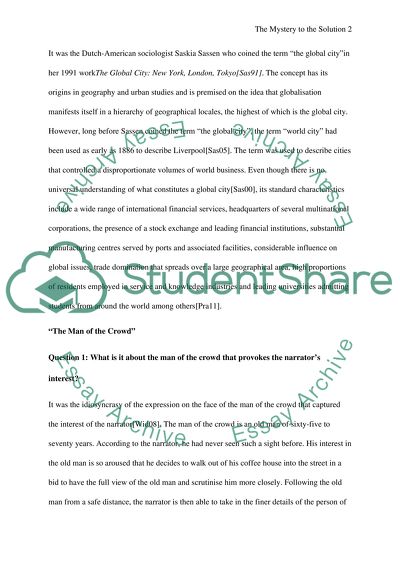 Discussion of The Mystery to the Solution in Relation to the Urban Setting