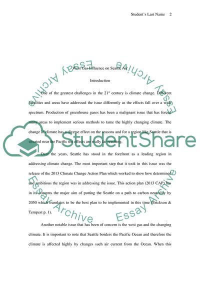 Air Pollution in South Seattle