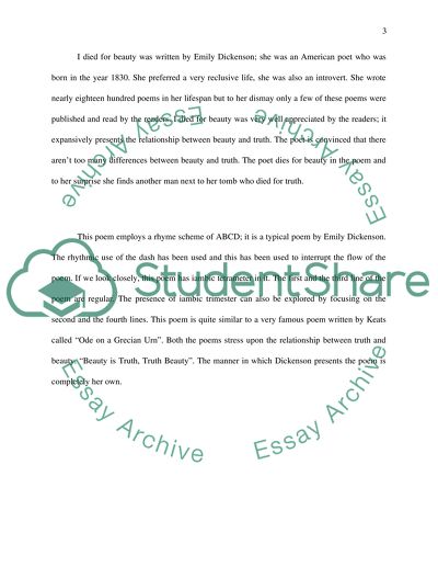 Introduction to Literature : I Died for Beauty and We Real Cool