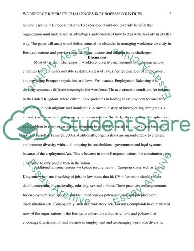 Case Study: Workforce Diversity Challenges in European Countries