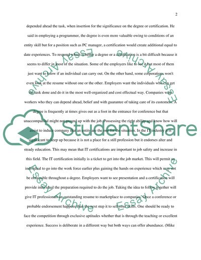 What is Preferred in IT Job Market, a Degree or a Certification