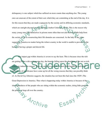 Juvenile Justice and Income Inequality within America