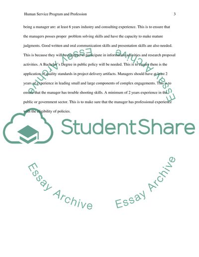 Human Service Program and Profession