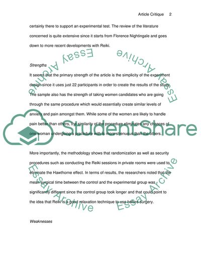 The Effect of Reiki on Pain and Anxiety in Women With Abdominal Hysterectomies