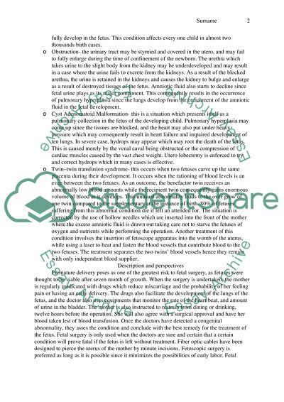 Fetal Surgery Process