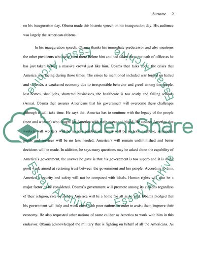 Political Rhetoric: Barack Obamas Inauguration Speech