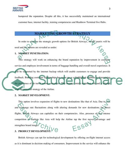 Marketing Strategy for Growth: British Airways