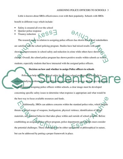 Assigning Police Officers to Schools