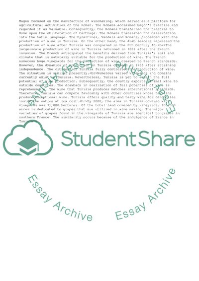 Tunisian Wine Industry