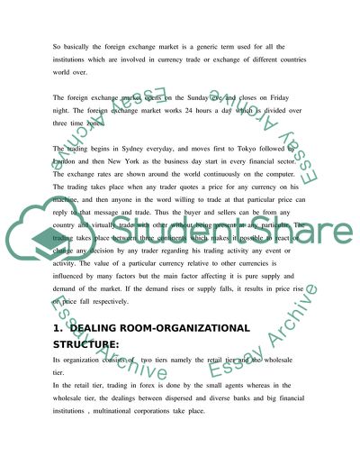 Foreign Exchange Dealing Room