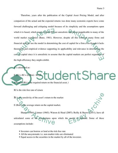 Capital Asset Pricing Model as a Very Useful Model