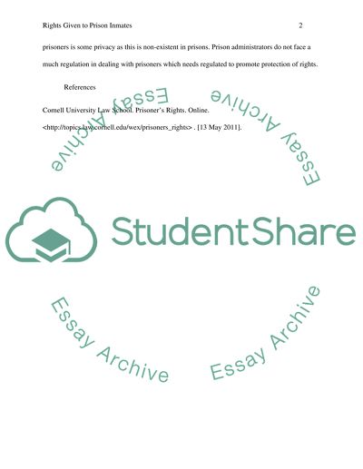 Rights given to prison inmates