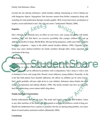 Involvement Of Family In Relation To Substance Abuse